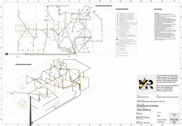 Prancha 3 do projeto elétrico residencial